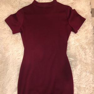 Maroon Bodycon Dress (open back)